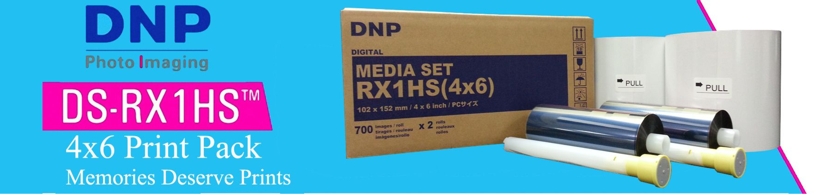 DNP RX1(HS) 4x6 pack. 2 Rolls Of 4x6 Media (700 Prints/Roll)